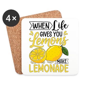 Quand la vie te donne des citrons, fais de la limonade - Dessous de verre (lot de 4) - blanc - Devant