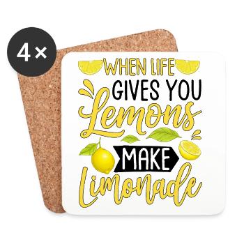 Quand la vie te donne des citrons, fais de la limonade - Dessous de verre (lot de 4) - blanc - Devant