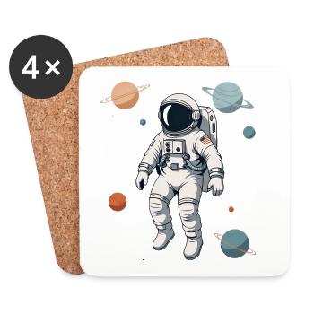 Astronaut in the planetary labyrinth - Coasters (set of 4) - white - Front