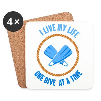Diving Diver Snorkeling Recreational Diver - Coasters (set of 4) - white - Front