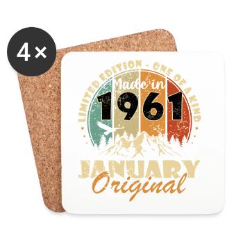 1961 Januar Original – Limitierte Edition - Untersetzer (4er-Set) - Weiß - Vorne
