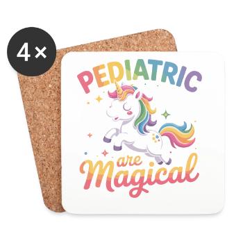 Pädiatrie Magisch Einhorn - Untersetzer (4er-Set) - Weiß - Vorne