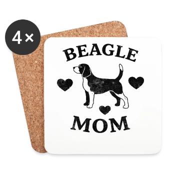 Beagle Mom - Untersetzer (4er-Set) - Weiß - Vorne
