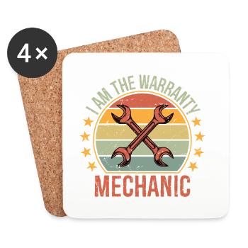 Mechanic I Am The Warranty Car Auto Technician - Untersetzer (4er-Set) - Weiß - Vorne