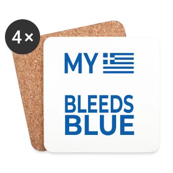 My Heart Bleeds Blue Greece - Coasters (set of 4) - white - Front