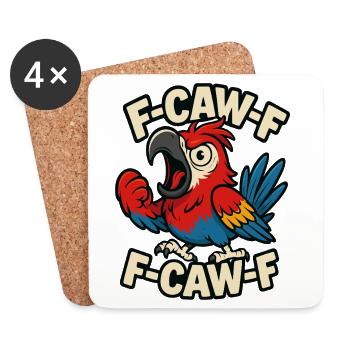 F-CAW-F perroquet qui crie la chemise, l’oiseau drôle - Dessous de verre (lot de 4) - blanc - Devant