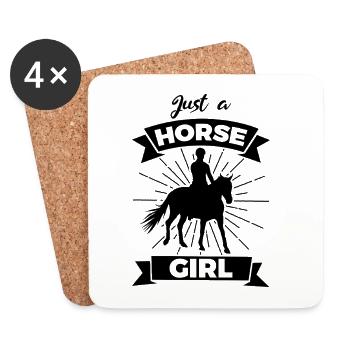 Chevaux Filles - Dessous de verre (lot de 4) - blanc - Devant