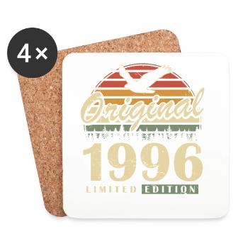 1996 Vintage Born Retro Vintage Birthday - Coasters (set of 4) - white - Front