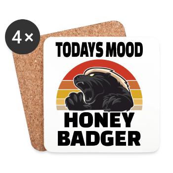 Honey Badger Today's Mood - Untersetzer (4er-Set) - Weiß - Vorne