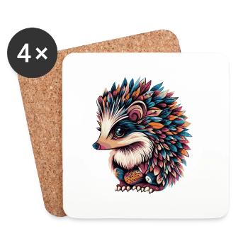 Igel Bunt - Untersetzer (4er-Set) - Weiß - Vorne