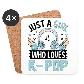 Just A Girl Who Loves K-Pop - Untersetzer (4er-Set) - Weiß - Vorne