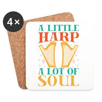 Funny Harmonica Player Little Harp Lot Of Soul - Untersetzer (4er-Set) - Weiß - Vorne