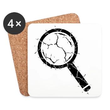 Broken magnifying glass sliver glass vector - Coasters (set of 4) - white - Front