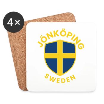 Emblème du Bouclier de Jönköping en Suède - Dessous de verre (lot de 4) - blanc - Devant