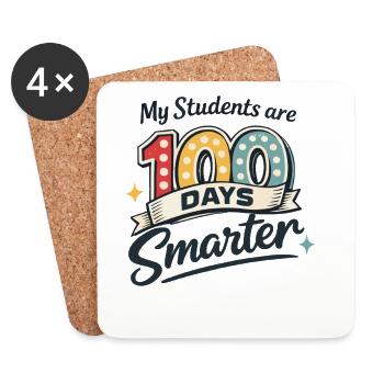 My Students: 100 Days Smarter - Coasters (set of 4) - white - Front