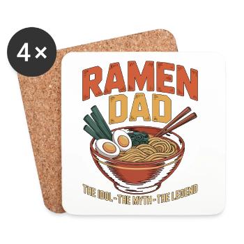 Ramen Dad The Idol The Myth The Legend Ramen Chef - Coasters (set of 4) - white - Front