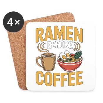 Ramen Before Coffee Noodle Bowl Coffee Lover - Untersetzer (4er-Set) - Weiß - Vorne