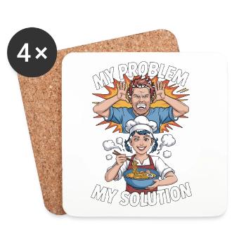 Ramen My Problem My Pictogram Mom Food Enthusiast - Untersetzer (4er-Set) - Weiß - Vorne