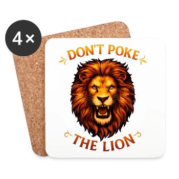 Lion Don’t Poke The Lion - Bold Design - Dessous de verre (lot de 4) - blanc - Devant