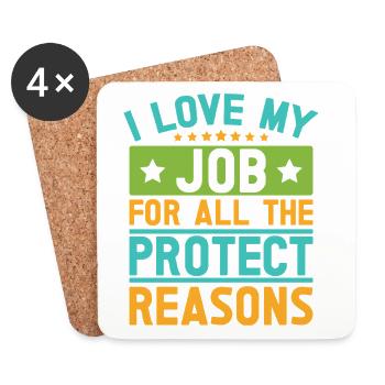 Insurance Agent Love My Job Funny Insurance Broker - Untersetzer (4er-Set) - Weiß - Vorne