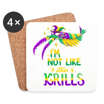 Mardi Gras Crab - Coasters (set of 4) - white - Front