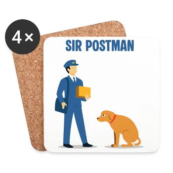 Sir Postman vs. Dog: Superior Delivery Hero - Coasters (set of 4) - white - Front