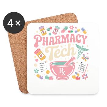 PharmaTech Apotheke Illustration - Untersetzer (4er-Set) - Weiß - Vorne