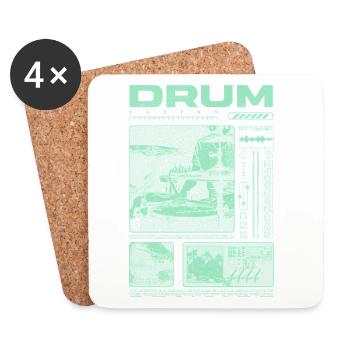 Batteur rock Drumplayer Streetwear - Dessous de verre (lot de 4) - blanc - Devant