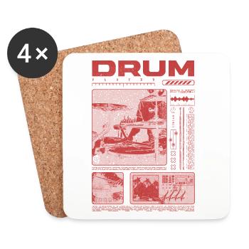 Batteur rock Drumplayer Streetwear - Dessous de verre (lot de 4) - blanc - Devant