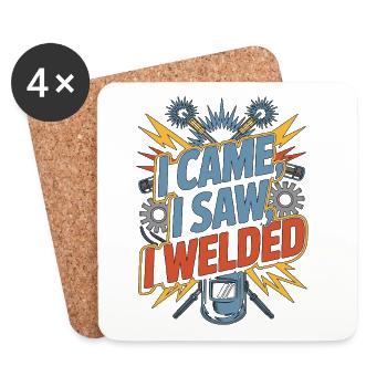 Welder I Came I Saw I Welded Mechanic Workshop - Untersetzer (4er-Set) - Weiß - Vorne
