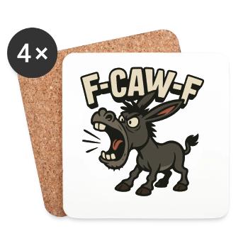 F Caw F Esel Humor, lauter Comic Spruch Shirt - Untersetzer (4er-Set) - Weiß - Vorne