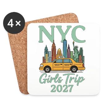 NYC Girls Trip 2027 - Untersetzer (4er-Set) - Weiß - Vorne