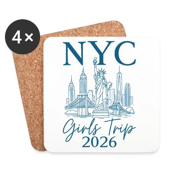 NYC Girls Trip 2026 - Dessous de verre (lot de 4) - blanc - Devant