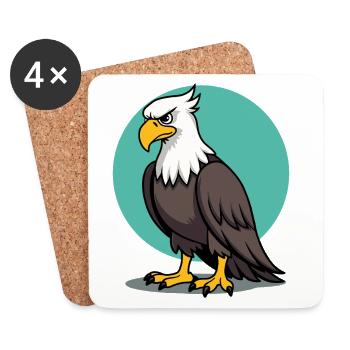 Stolzer Adler Majestätischer Greifvogel - Untersetzer (4er-Set) - Weiß - Vorne