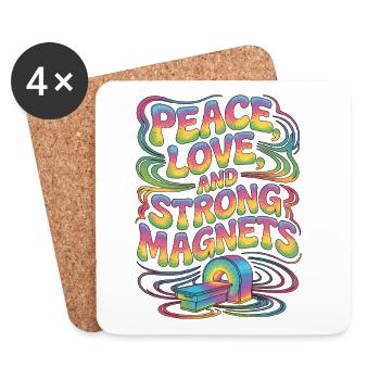 MRI Tech Peace Love And Radiologic Technologist - Coasters (set of 4) - white - Front