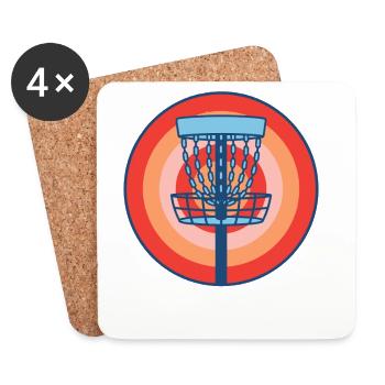 Disc Golf Basket Retro fliegende Discgolf-Szene - Untersetzer (4er-Set) - Weiß - Vorne