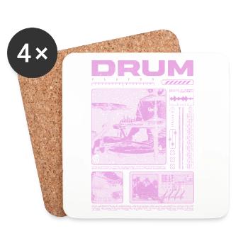 Batteur rock Drumplayer Streetwear - Dessous de verre (lot de 4) - blanc - Devant