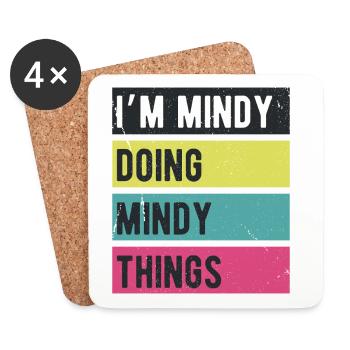 I’m Mindy Doing Mindy Things Retro Colors - Untersetzer (4er-Set) - Weiß - Vorne