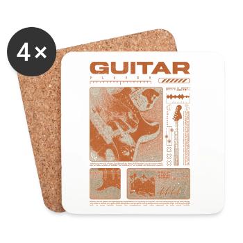 Guitariste Guitariste Rock Musicien streetwear - Dessous de verre (lot de 4) - blanc - Devant