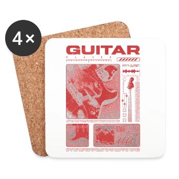 Guitar Player Rock Guitarist Streetwear Musician - Coasters (set of 4) - white - Front