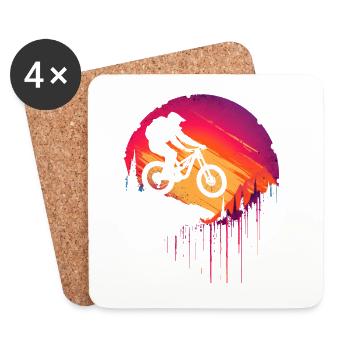 VTT à l’ancienne - Dessous de verre (lot de 4) - blanc - Devant