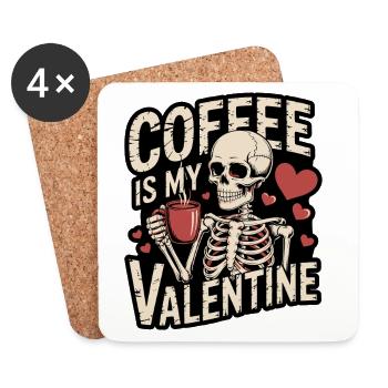 Coffee Is My Valentine - Coasters (set of 4) - white - Front