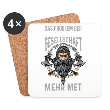 Tenues vikings Valhalla Mythologie nordique - Dessous de verre (lot de 4) - blanc - Devant