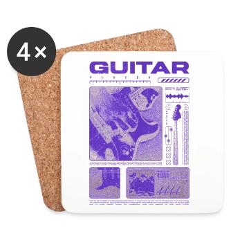 Guitariste Guitariste Rock Musicien streetwear - Dessous de verre (lot de 4) - blanc - Devant