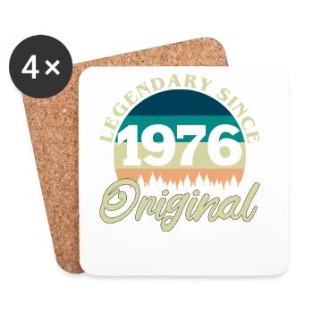 1976 Vintage Retro Original Birthday Gift - Coasters (set of 4) - white - Front