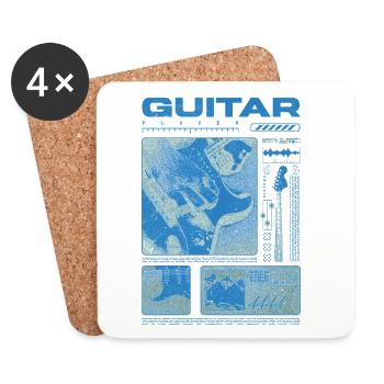 Guitariste Guitariste Rock Musicien streetwear - Dessous de verre (lot de 4) - blanc - Devant