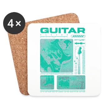 Guitar Player Rock Guitarist Streetwear Musician - Coasters (set of 4) - white - Front