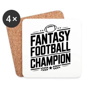 Fantasy-Football-Meister - Untersetzer (4er-Set) - Weiß - Vorne