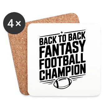 Back to Back Fantasy Football Champion - Coasters (set of 4) - white - Front