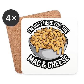 Fan de macaroni au fromage - Je suis juste là - Dessous de verre (lot de 4) - blanc - Devant